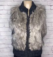 Loft faux fur zip up vest size M/L