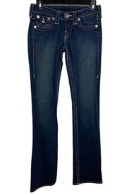 True Religion Becky Bootcut Jeans Womens Sz 24 Flap Pocs Dark L32.5