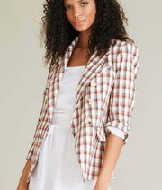 Anthropologie Joie | Empire Plaid Double Breasted Blazer Jacket Size Medium