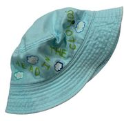 Hand Painted Head In The Clouds Blue Bucket Hat