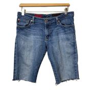 AG Adriano Goldschmied Angel Denim DIY Cut Off Jean Shorts 30 Bermuda Modest