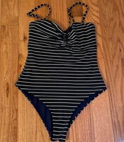 New Reversible navy one piece bathing suit