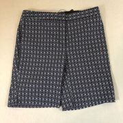 Mario Serrani Shorts Blue Patterned Stretch New Size 2