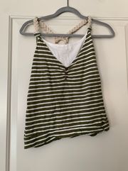 Macramé Green Stripped Tank Top