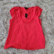 Attention Sleeveless Cowl Neck Polyester Top Red Size Medium