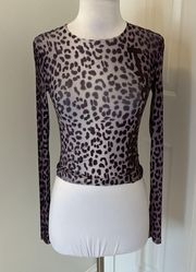 I.Am.Gia. Mesh Leopard Print Top