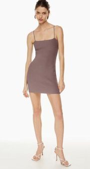 Babaton SCULPT KNIT CAMI DRESS Aritzia in deep taupe