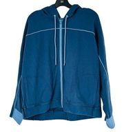 NWT Calme by Johnny Was Blue Womens Dolman Zip Up Hoodie‎ Jacket Sz Large