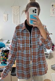 Plaid Boyfriend Button Shirt Flannel