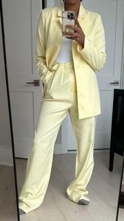 Light Yellow Blazer And Trouser Set