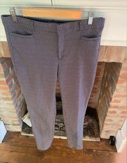 Banana Republic Sloan Trousers size 10 Black White and red checkered pants