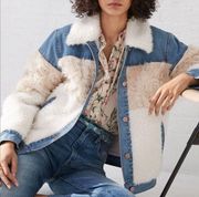 Rebecca Taylor La Vie Faux Fur & Denim Jacket Medium