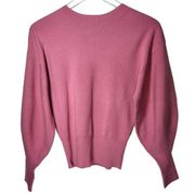 Ted Baker London Pullover Crewneck Balloon Sleeve Ribbed Sweater in Mauve