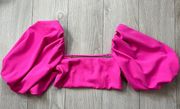 Pink Puff Sleeve Crop Top