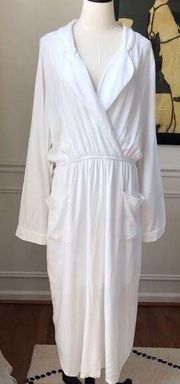 Venus White Long Sleeve Cross Front Dress 1X