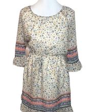 Eyeshadow Boho Floral Dress Multicolor Size Medium