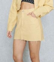 Topshop Yellow Denim Mini Skirt 0