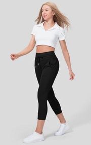 HALARA Cloudful Air Fabric High Waisted Drawstring Capri Joggers Black