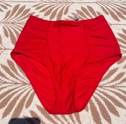 NWT ARIE RED HIGH WAISTED BIKINI BOTTOM