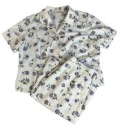 Elisabeth 2 Piece Floral Linen Blend Shirt Skirt Set Size: 16