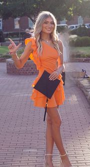 Orange mini dress