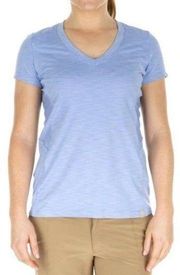 5.11 Tactical Women's Size Small Zig Zag V-Neck Blue Short Sleeve Shirt NWOT