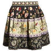 Alice + Olivia Fizer Box Pleated Skirt Mini Embroidered Floral Size 6 NWOT