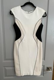 White Color Block Dress