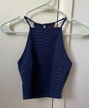 Navy Blue Crop Top