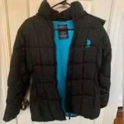 US Polo Assn Black Coat Size 14/16