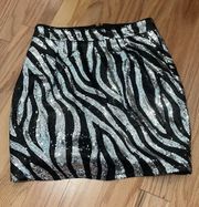 Nasty Gal Skirt Zebra Print Sequin