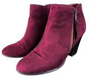 Charlotte Russe Burgundy Faux Suede Ankle Booties 9M