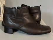 Bandolino Boots Brown Leather Side Zip Ankle Booties Womens 6