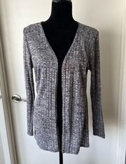 Women’s Lightweight Ribbed Knit Open Front Cardigan Gray Size M