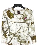 White w Trees Camouflage Scent Blocker Long Sleeved Shirt Women M