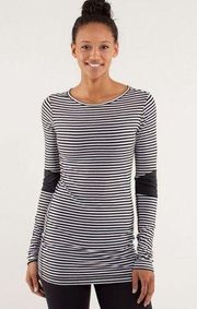 Lululemon Vintage  Devotion Long Sleeve Tee - Classic Stripe Black White - 4