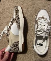 White Cheetah Print Sneakers