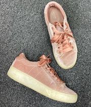 Y2k mossimo chunky velour velvet fashion sneakers pink rose 9