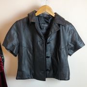 Vintage Leather Shirt Jacket