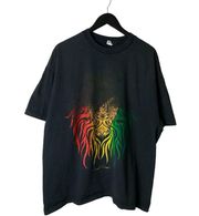 Y2K Vintage Casoul Roots Rasta T Shirt Tribal Island Jamaica Graphic Tee 2XL XXL