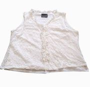 Notations Clothing Co White Lace Frill Size Small 19 Pit Summer Sheer Kawaii