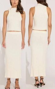 NWT Solid & Striped The Sylvie Top And The Yvette Skirt Set Ivory Womens Size XS