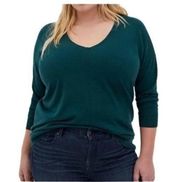 Torrid Teal Green June Bug V Neck Sweater size 00 medium/ large