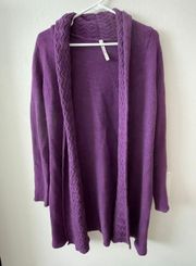 Women Purple Sweater Cardigan