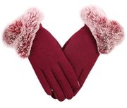 New Womens Plush Fluffy Thick Windproof Gloves