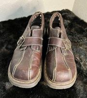 Vintage Doc Dr  Martens 12282 Women 10 Brown Leather Monk Strap Chunky Y2K Shoes