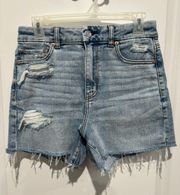 American Eagle High Waisted Distressed Jean Shorts, Sz 6