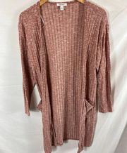 Nine West Ribbed Longline Cardigan Sweater Size Medium