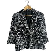 Notations Zebra Print  Y2K Blazer lightweight jacket sz S