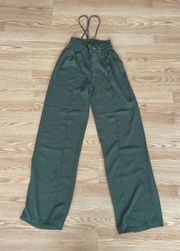 Satin Green High waisted Flare Pants